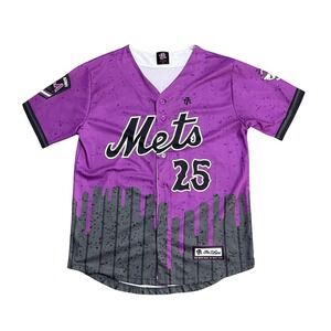 New York Mets Baseball Jersey Mens Small Purple MLB The 7 Line Army T7LA 25